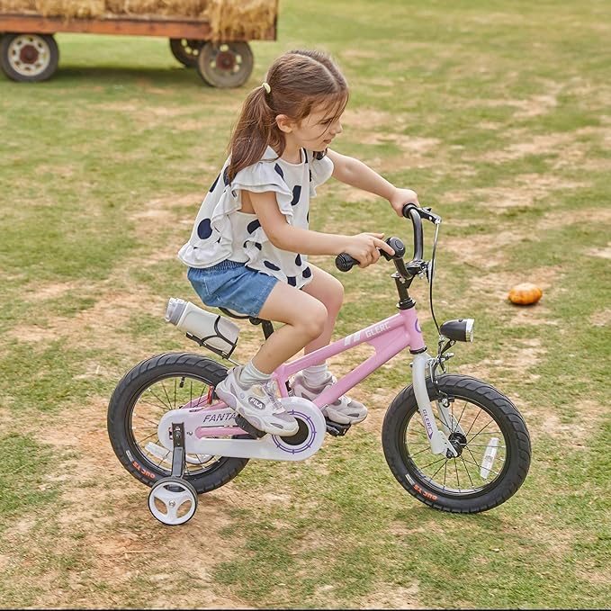 Glerc Fantacy Kids Bike, 12-20 Inch Children Bicycle for 2-13 Years Old Boys Girls, Kids Bicycle with Water Bottle Holder & Headlight & Training Wheels, Multiple Colors