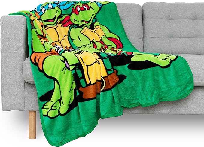Northwest Nickelodeon Fleece Throw Blanket Teenage Mutant Ninja Turtles, Cowabunga Dudes, 46" x 60"