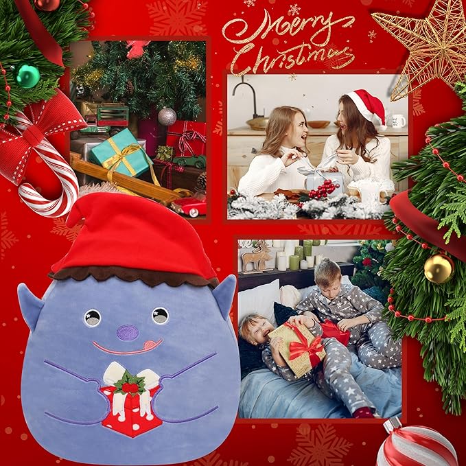 Hopearl Christmas Elf Plush Toy, Xmas Pillow Huggable Stuffed Animal, Smooth Plushies Pillow, Cute Festival Gifts for Kids Boys Girls, Soft Cute Comforting Companion, 13''
