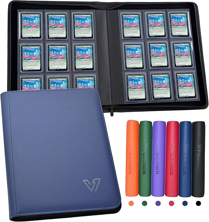 Top Loader Binder 9 Pocket,Holds 324 Top Loaders,Toploaders Binder 9 Pocket for 3" x 4"Rigid Cards,Double Sided Card Binder Abulm in 3"x4"Toploaders for Trading Cards