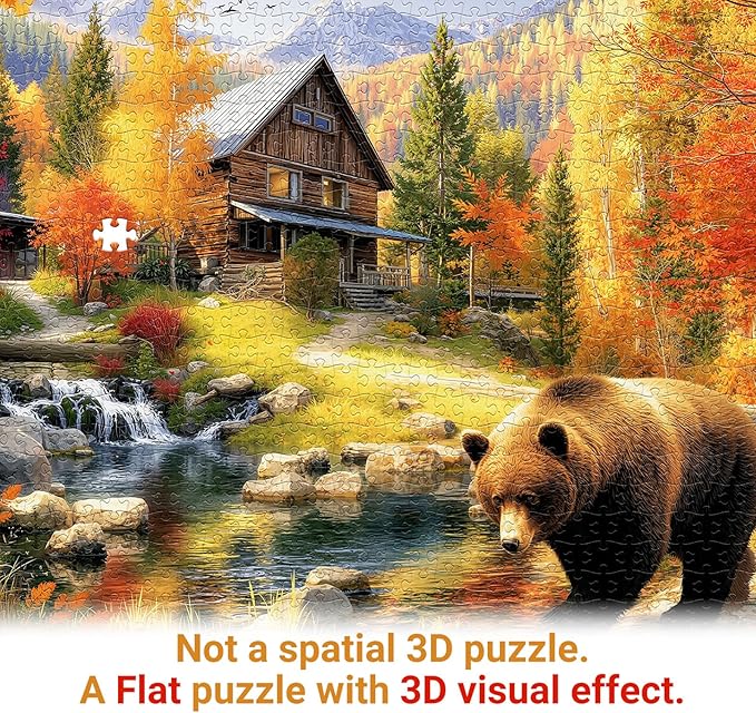 Bear Mountain Nature Puzzles for Adults 1000 Pieces, Impossible Hard Difficult Challenging Jigsaw Puzzle 1000 Pieces, Christmas Birthday Gifts Home Decor for Adults/Friends/Family