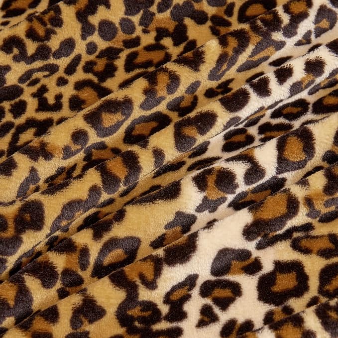 Edenleaf Fleece Queen Size Super Soft Cozy Leopard Print Blanket for Couch Bed, Cheetah Print Blanket for All Seasons 90"x90" (Dark Brown)