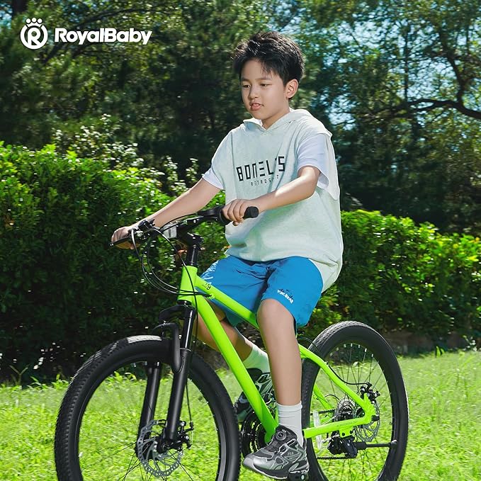 RoyalBaby Kids Mountain Bike for Boys and Girls, Ultra-Light Aluminum 20-26 Inch Wheel Bicycle for 6-14 Years Old Children, 7/21-Speeds Drivetrain