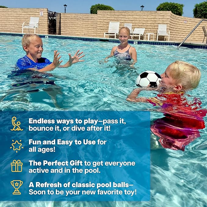 Aqua Dive Soccer Ball - Fun Underwater Pool Toys for Ages 8-12 + – Best Pool Games Outdoor Ball Game for Kids – Water Toys for Kids Summer Parties & Watermelon Beach Games - Fun Gifts For Boys & Girls