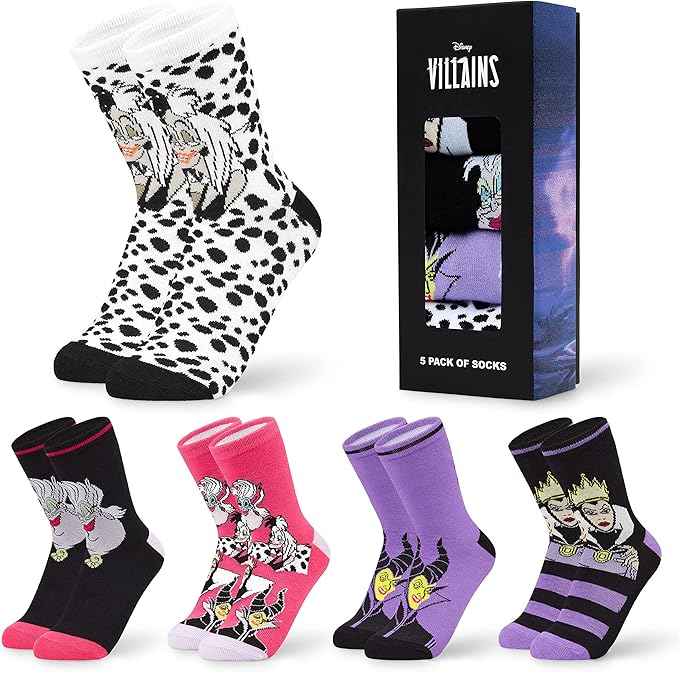 Disney Stitch Socks Gifts for Women Teens, US Size 4-9, Baby Yoda Pack of 5 Fuzzy Casual Crew Socks for Home Sleep Winter