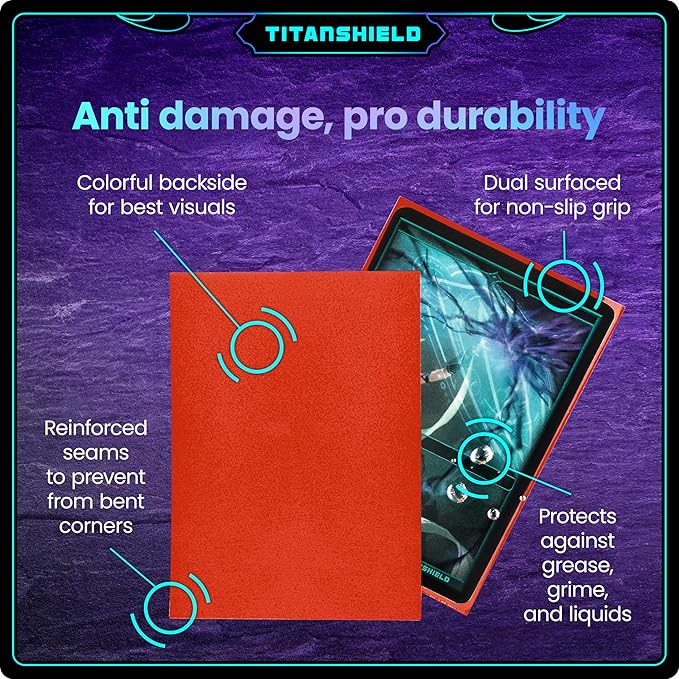 TitanShield Premium Card Sleeves | Compatible with Pokemon, One Piece, Lorcana, Flesh & Blood, & Magic The Gathering MTG | (150 Sleeves - Standard) (1, Red, Standard | 66x91mm)