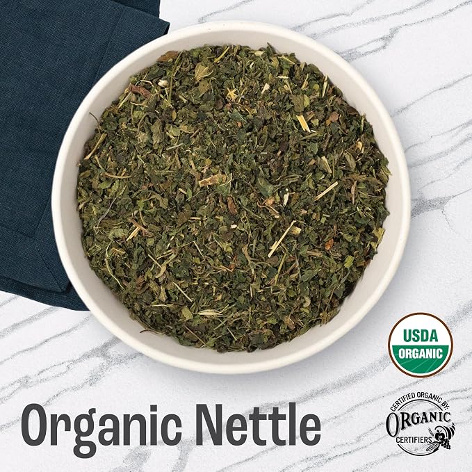 J MAC BOTANICALS Organic Nettle Leaf Herbal Tea - 32 oz Certified USDA Organic, Dried stinging nettle tea, 2 Pound Bulk Bags, Urtica dioica