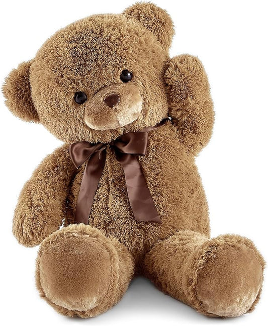 Big Teddy Bear Stuffed Animal 35 inches Giant Stuffed Bear Gift for Girlfriend Children on Birthday, Brown