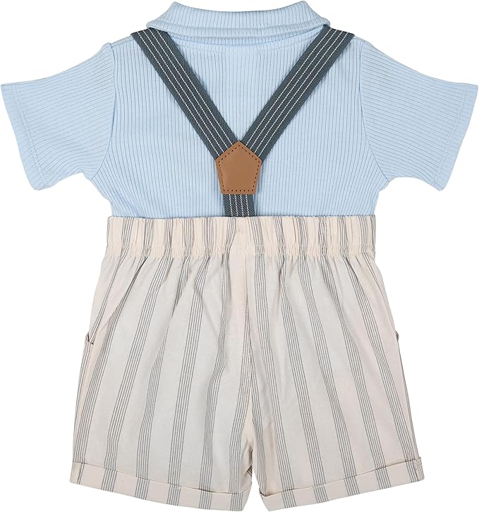 Disney Mickey Mouse Baby Ribbed Polo Bodysuit and Shorts Outfit Set Newborn to Infant Sizes (Newborn - 24 Months)