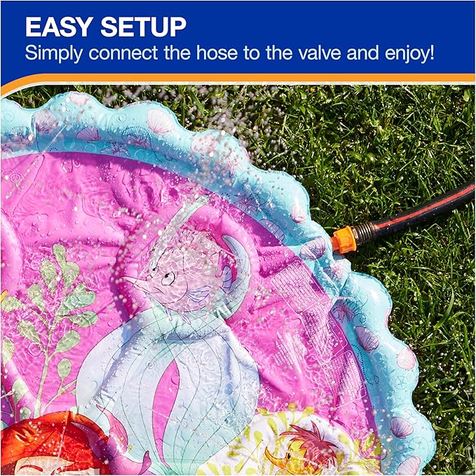 SwimWays The Little Mermaid Splash Mat, Kids Splash Pad, Outdoor Toys, Disney Party Supplies and Water Toys for Kids Ages 1 & Up
