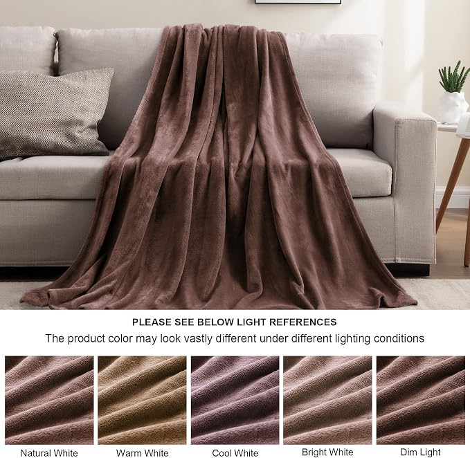 BEDELITE Fleece Blanket Soft Plush King Size Bed Blanket Brown 108"x90" | Ultra Soft Fleece, Plush Microfiber, Lightweight Warmth, All Season Comfort, Fade Resistant, Machine Washable