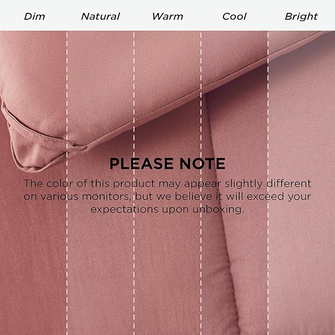 Bedsure Comforter Duvet Insert - Quilted Comforters Twin Size, All Season Duvet, GentleSoft Down Alternative Bedding Blanket, with 8 Tabs, Gifts for Women/Men, Dusty Pink, Twin 88 x 68 Inches
