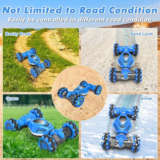 RC Car Gesture Sensing Stunt Car, Toys for Boys Girls 6-12, Best Gifts for Kids Boys 6 7 8 9 10 11 12 Years Old, 2.4GHz 4WD RC Toy Off-Road 360° Rotate All-Round Drift with Lights Music
