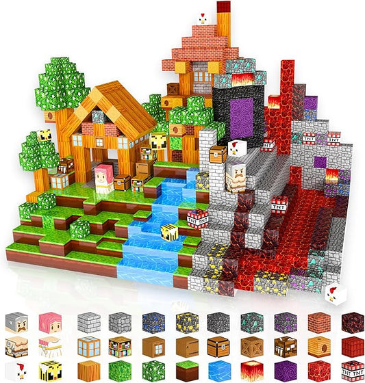 200PCS Magnetic Blocks, 0.8in Magnet Building Cubes Toys for Kids Ages 3+, Stacking Construction Magnetic Set Birthday Gift for Boys and Girls
