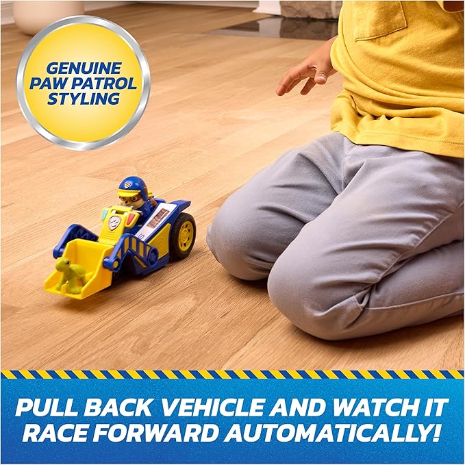 Paw Patrol: Search & Rescue, Rubble Rescue Bulldozer Vehicle with 2 Figures, Police Car Toy with Pull-Back Action, Kids Toys for Boys & Girls Ages 3+