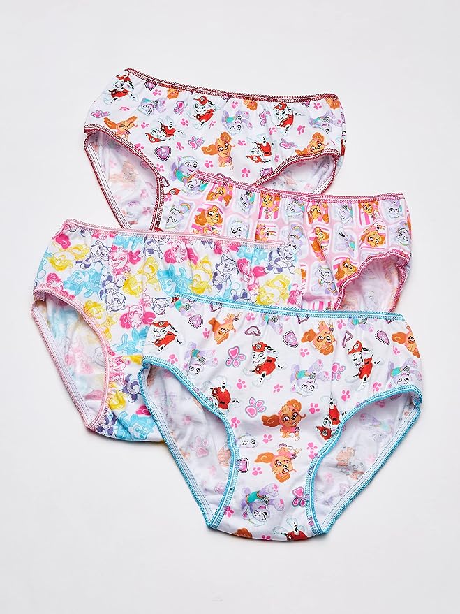 Paw Patrol Girls' 100% Combed Cotton 10-pack Underwear Available With Chase, Skye, Rubble and More in Sizes 2/3t, 4t, 4, 6, 8