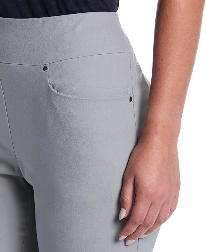 PGA Tour Women's Stretch Golf Pants with Pull-on Waist, 31" & 32" Inseams, Tummy Control, Moisture-Wicking, Sun Protection
