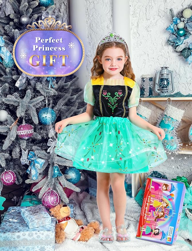Princess Dress Up for Girls 3 4 5 6, Kids' Dress Up Pretend Play Clothes Princess Toys Gift for Little Girls
