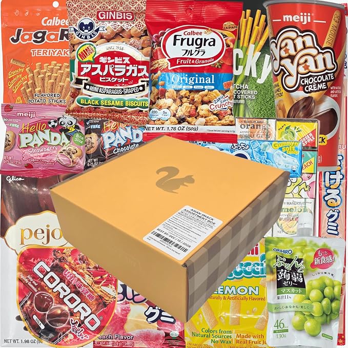DOTORI SNACK BOX Premium Full-Size Snacks (2.5 lbs) - Japanese & Korean Flavor Journey | Assorted Sweet Candies, Biscuits & Crisps | Care Package for Birthday, College, Office or Treat Yourself