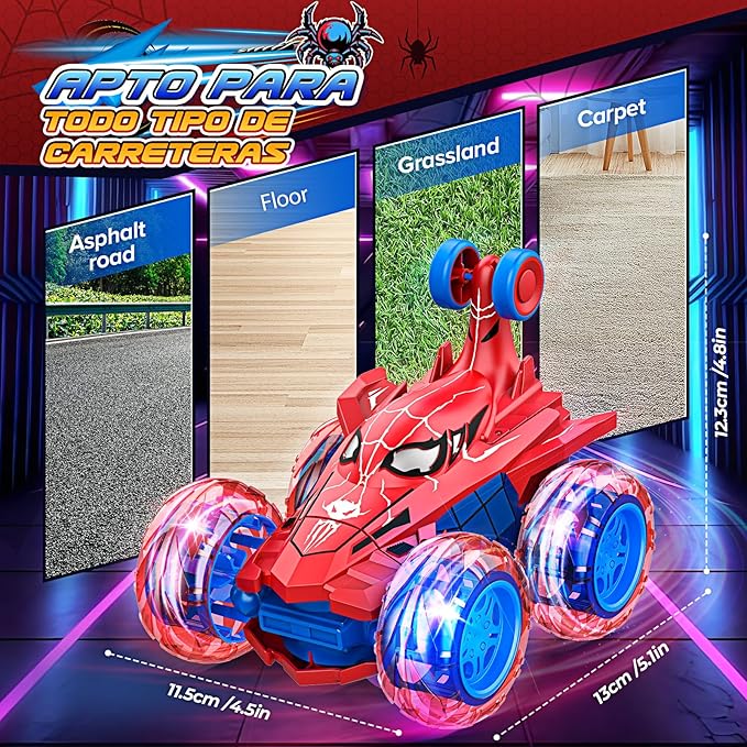 Remote Control Car RC Cars Toys for Boys Ages 4-12,Cool Rechargeable Stunt RC Car with 360 Flips 4WD Wheel Lights,Fun Outdoor Toys for Kids Birthday Gifts Chritmas 4 5 6 7 8 9 10 11 12 Year Old