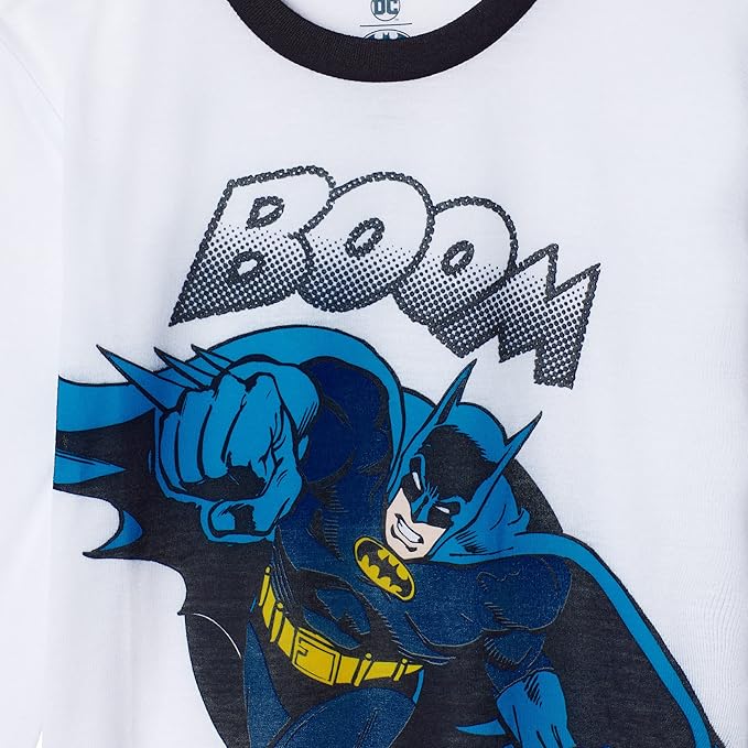 BATMAN Boys Pajamas for Kids | 4 Piece Sleepwear Sets for Boys Pajama Bottoms and Sleep Shirts for Big Boy and Toddlers