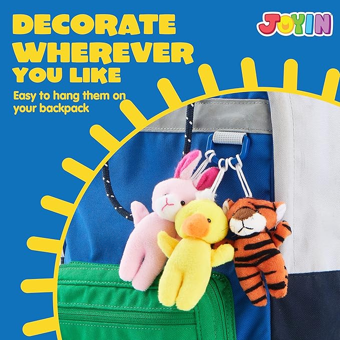 JOYIN 24 Pcs Mini Animal Plush Toys, 3” Stuffed Animal Bulk for Kids Birthday Party Favors, Presents, Pinata Fillers, Goodie Bag Fillers, School Prizes, Halloween Goodie Bags