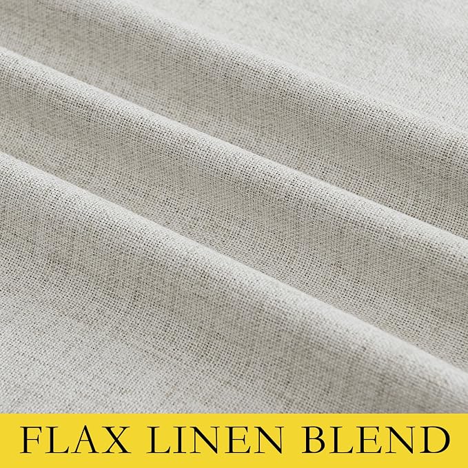 NICETOWN 100% Black Out Curtains 84 inch Long 2 Panels, Linen Blend Thermal Insulated Curtains with Liner for Bedroom, Farmhouse Style Privacy Window Draperies, Alabaster Gray, W42 per Panel