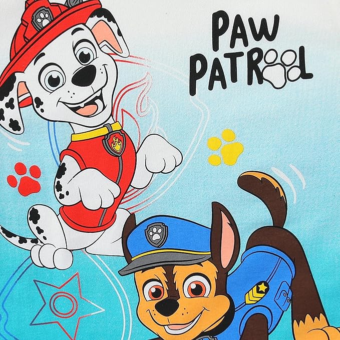 Paw Patrol Chase Marshall Boys Short Sleeve T-Shirt and Mesh Short Set for Toddler and Big Kids