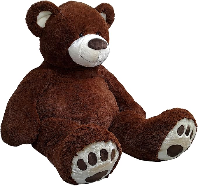 Anico 59" Tall (5 Foot) Giant Plush Bear, Stuffed Animal, Dark Brown Teddy Bear with Smiling Face. Premium Stuffed Toy Teddy Bear, Perfect for Girlfriend, Kids, Valentine's Day, Christmas!
