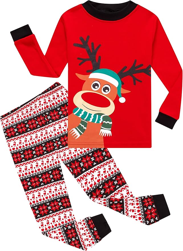 Family Feeling Kids & Toddler Girls Boys Pajamas 2 Piece Pjs Set 100% Cotton Sleepwear