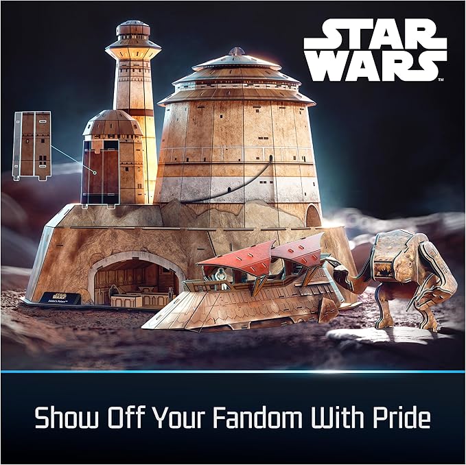 4D Build, Star Wars Jabba’s Palace 3D Model Kit, Star Wars Collectibles & Desk Décor, Adult Puzzles, Building Toys, 3D Puzzles for Adults & Teens, 340 Pieces, for Ages 12 & Up