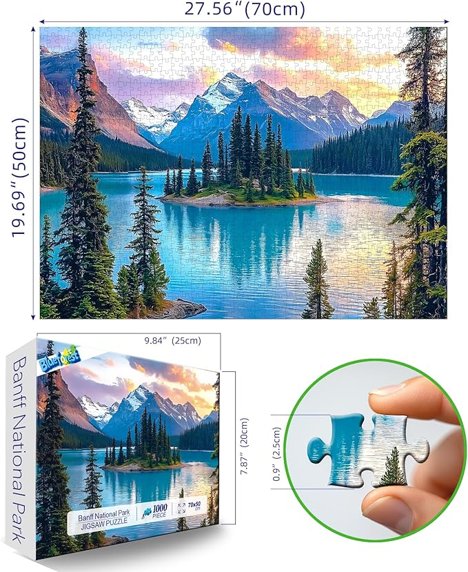 Blueforest Moraine Lake Puzzles for Adults 1000 Pieces, Canada Banff National Park Nature Landscape Jigsaw Puzzle, Impossible Hard Difficult Challenging Puzzles for Adults 27.5x19.7 Inch Art Puzzle