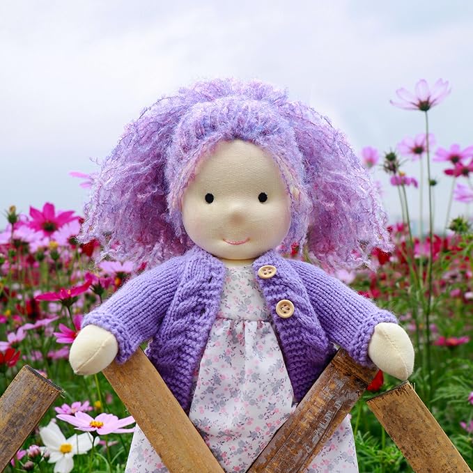 Handmade Waldorf Doll - Fruzie 12", Soft Girl Rag With Cute Stuffed Plush, Ideal First for Babies & Toddlers