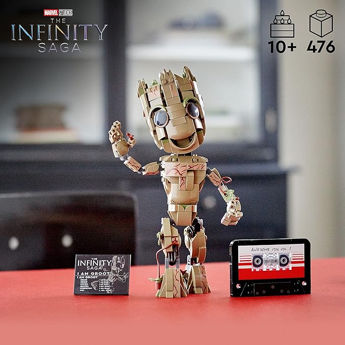 Lego Marvel I am Groot 76217 Building Toy Set - Action Figure from The Guardians of The Galaxy Movies, Baby Groot Model for Play and Display, Great for Kids, Boys, Girls, and Avengers Fans Ages 10+