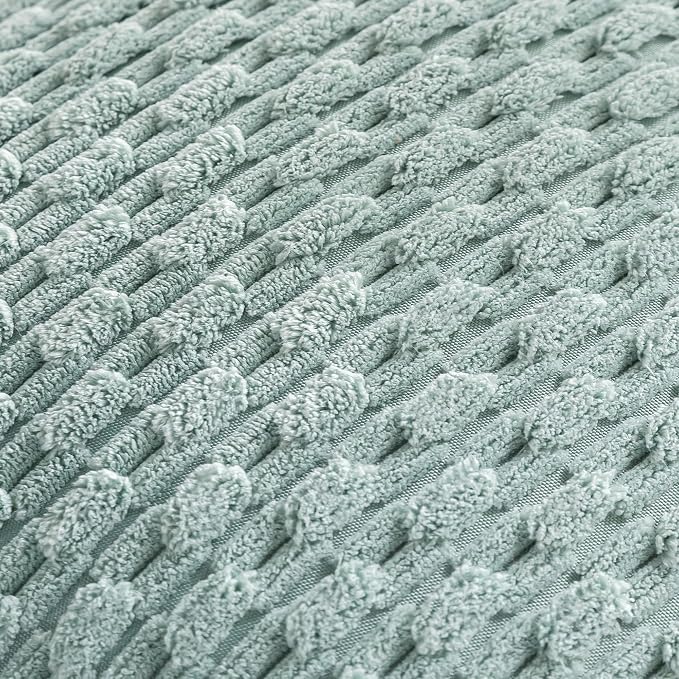 Set of 4 Aqua Decorative Throw Pillow Covers 24x24 Inch Corduroy Pillow Covers for Bed Couch Sofa Living Room Soft Square Cushion Cases