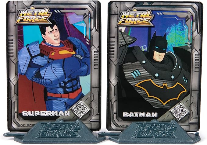 DC Comics, Metal Force Transforming Batwing, 2-in-1 Playset, Includes Batman and Superman Figures, with Projectiles and Character Cards, Kids Toy for Boys Ages 4 and Up
