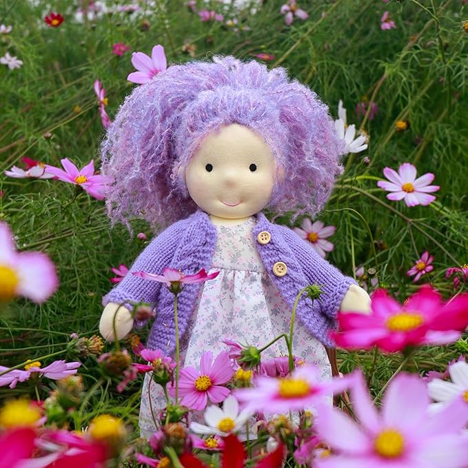 Handmade Waldorf Doll - Fruzie 12", Soft Girl Rag With Cute Stuffed Plush, Ideal First for Babies & Toddlers