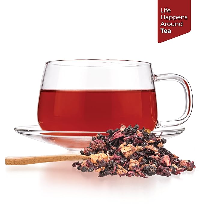 Tealyra - Grandma's Garden - Fruit Blend - Hibiscus and Berries Based Herbal Loose Leaf Tea - Vitamins Rich - Caffeine-Free - Hot or Iced Tea - 220g (8-ounce)