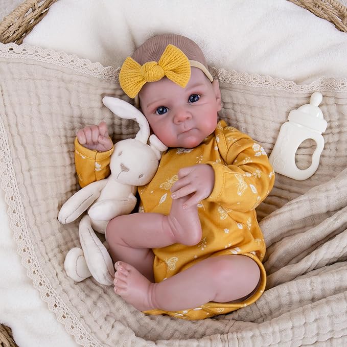 Milidool Lifelike Reborn Baby Dolls - 20 Inch Realistic Newborn Baby Dolls Girl, Real Life Baby Dolls with Soft Weighted Body, Real Baby Reborn Gift with Accessories for 3+ Years Old Kids