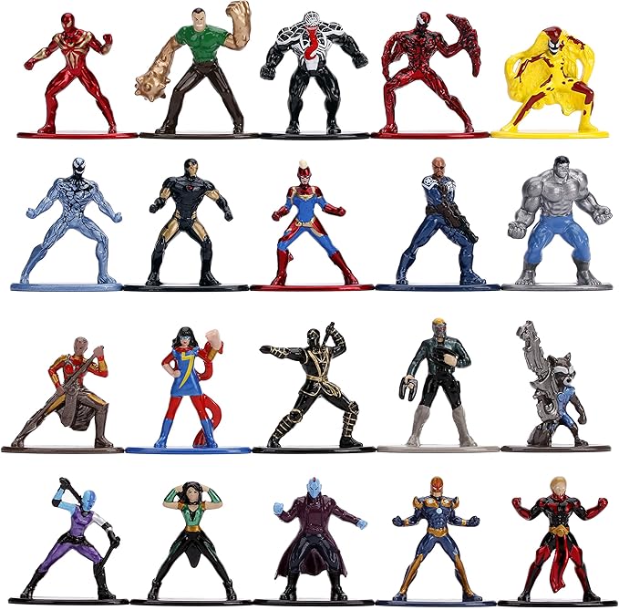 Marvel 1.65" Die-cast Metal Collectible Figures 20-Pack Wave 3, Toys for Kids and Adults