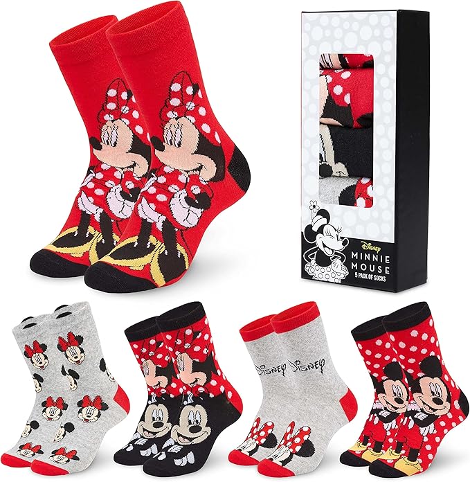 Disney Stitch Socks Gifts for Women Teens, US Size 4-9, Baby Yoda Pack of 5 Fuzzy Casual Crew Socks for Home Sleep Winter