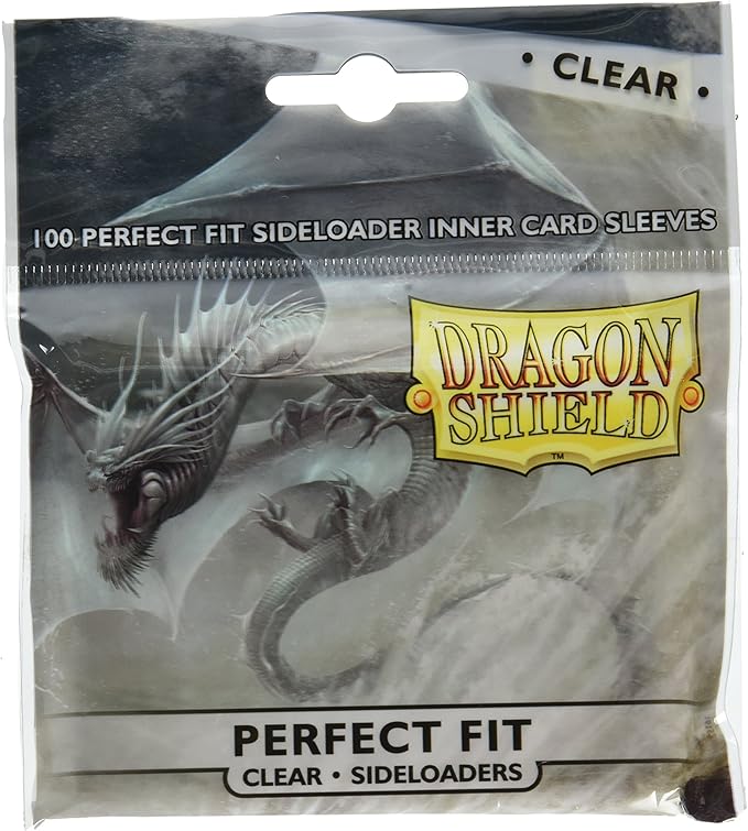 Dragon Shield Perfect Fit Sideloader Inner Card Sleeves Standard Size (100 CT) – PVC-Free Polypropylene Double-Sleeve Protection Compatible with Pokemon, One Piece & Magic The Gathering – Clear