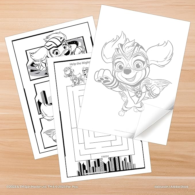 PAW Patrol The Mighty Move 48 Page Color and Trace Coloring Activity Book, Bendon 58600