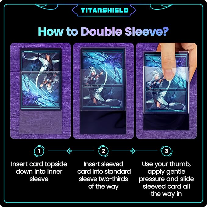 TitanShield | Inner Sleeves | Perfect Fit Card Sleeves | Compatible with Pokémon Cards MTG Magic The Gathering Lorcana | for Double Sleeving (Daylight (Transparent), 400 ct) (Pack of 2)