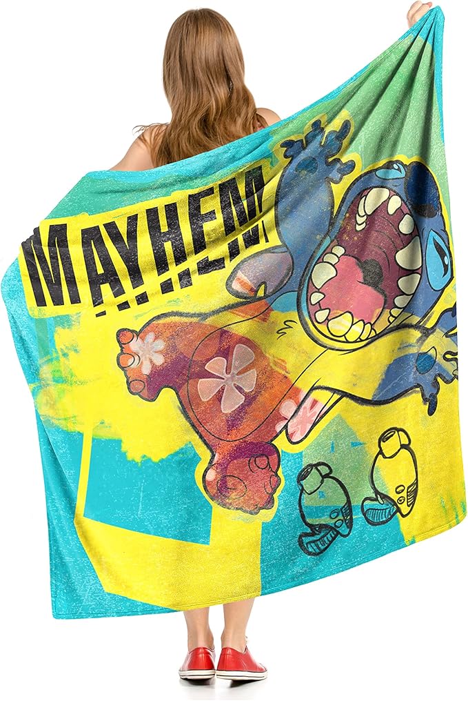 Northwest Lilo and Stitch Silk Touch Throw Blanket, 50" x 60", Total Mayhem
