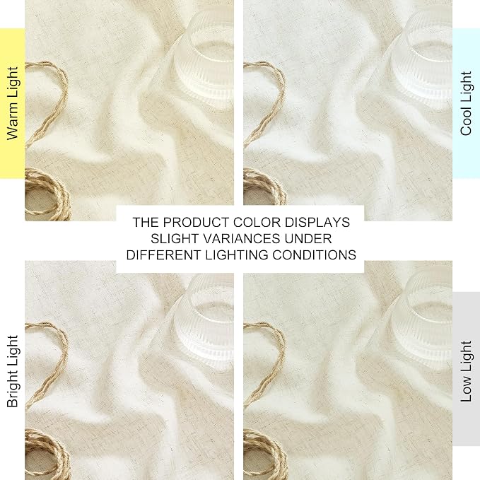 NICETOWN Natural Linen 102 inch Curtains for Bedroom, Grommet Privacy Added with Light Filtering Thick Flax Window Treatments Linen Blend for Living Room, W55 x L102, 2 Panels