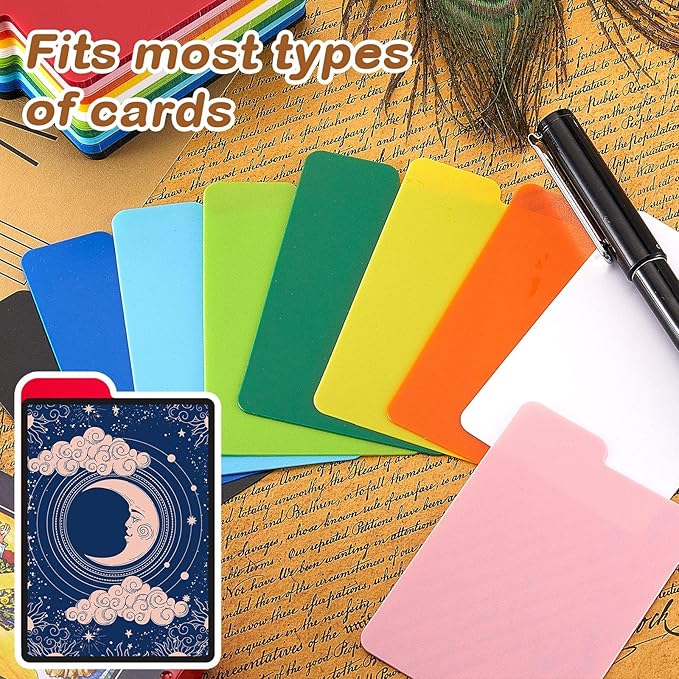 Lewtemi 50 Pcs Card Dividers PP Trading Card Page Dividers Playing Separator for Office and Sports Gathering Storage Supplies, 2.6 x 3.8 Inch, 10 Colors (Multicolor)