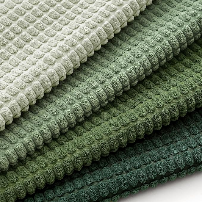 MIULEE Boho Decorative Pillow Covers 16x16 Inch Set of 4 Forest Green | Boho Farmhouse Home Decor, Modern Nordic Throw Pillow Covers, Summer Soft Corduroy for Couch Sofa Bed Living Room