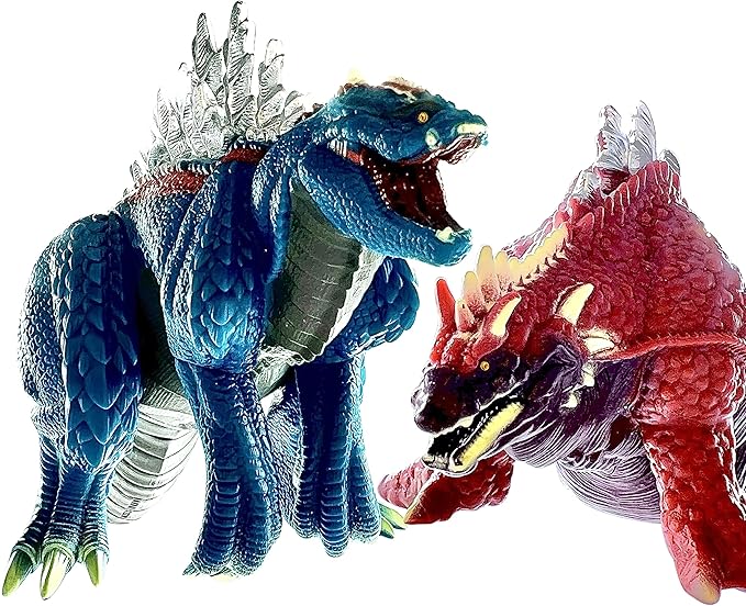TwCare Set of 2 Monster Terrestris & Amphibia Singular Point Continuity Toys, Dragon Dinosaur Reiwa era Action Figures 13'' Head to Tail, Movie Monster Series, Travel Bag