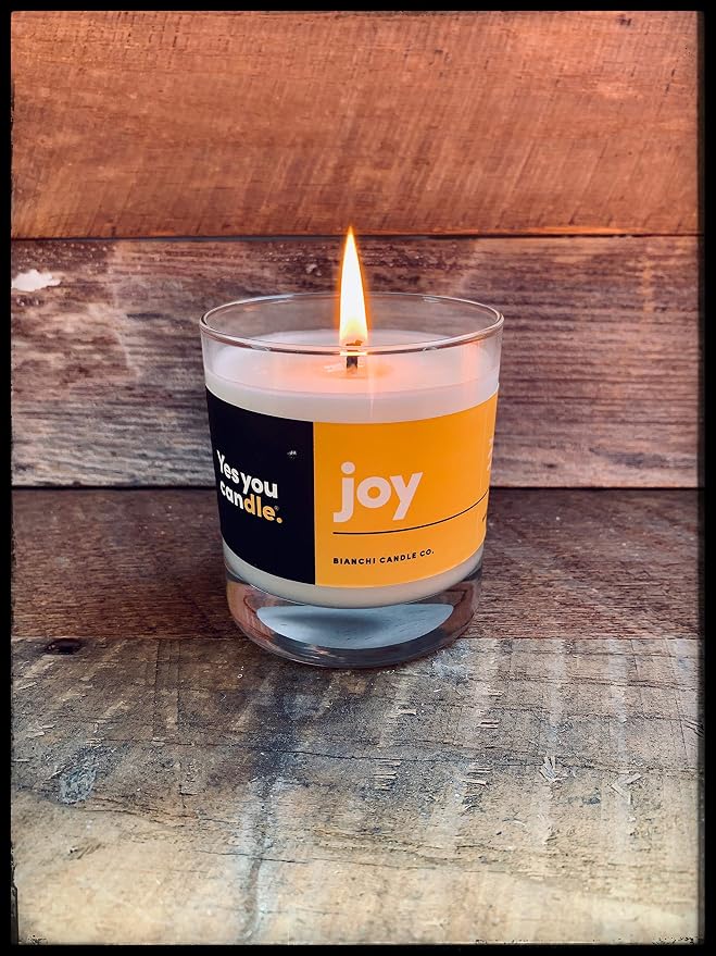 Yes You Candle - Joy, Grapefruit & Magosteen, Highly-Scented, Inspirational Soy Candle, Made in USA, Pure Essential Oils, Aromatherapy, 8 oz